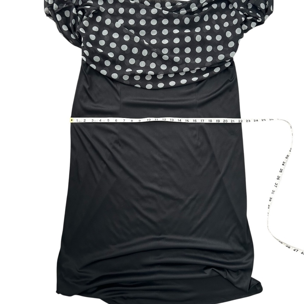 DANA KAY Women’s Sleeveless Maxi Dress Black White PolkaDot Chiffon Overlay 18W - Picture 10 of 12